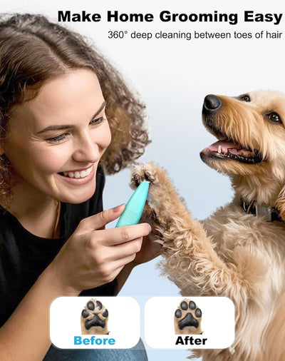 Dog Grooming Clippers, Dog Paw Trimmer with Detachable Ceramic Blade for Trimming Small Areas of Pet's Hair, Low Noise Paw Grooming Shaver for Cat's Eyes Face Ears Paws (Blue)