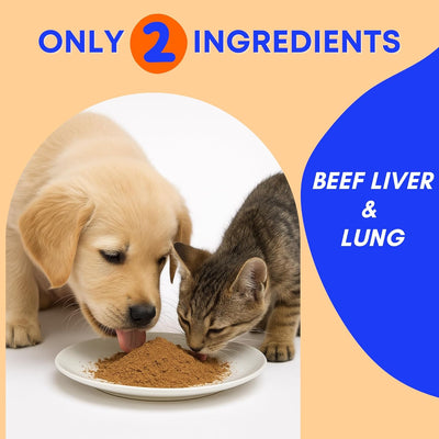 Paww Chew Beef Liver Food Toppers for Dogs & Cats - 100% Natural, High Protein Dog Seasoning for Food, Meal Topper & Appetite Stimulant for Picky Eaters, Liver & Lung Weight Gain for All Breed & Sizes