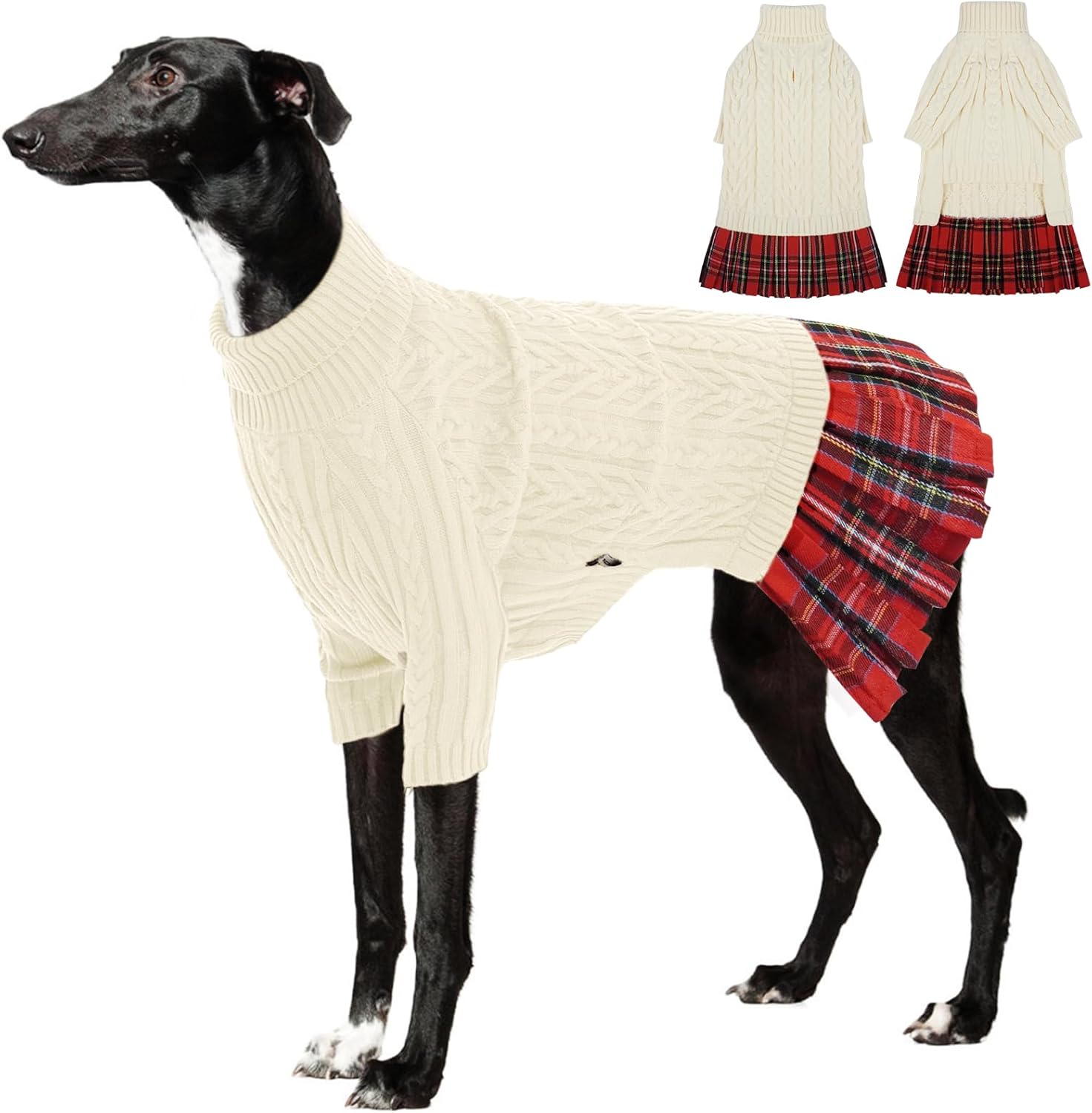 IECOii Big Girl Dog Sweater Dress, Cable Knit Sweater for Extra Large Dogs Girl,Purple,4XL, Cute Dog Warm Dress for Fall Winter, Good Stretcy Fit Knitwear for Giant Breed Dogs Female Indoor & Outdoor