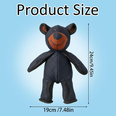 Unbreakable Bear Dog Toy for Aggressive Chewers Dog Companion Dog Toy Squeaky Stuffed Plush Dog Toys for Heavy Chewers (Dark Blue)