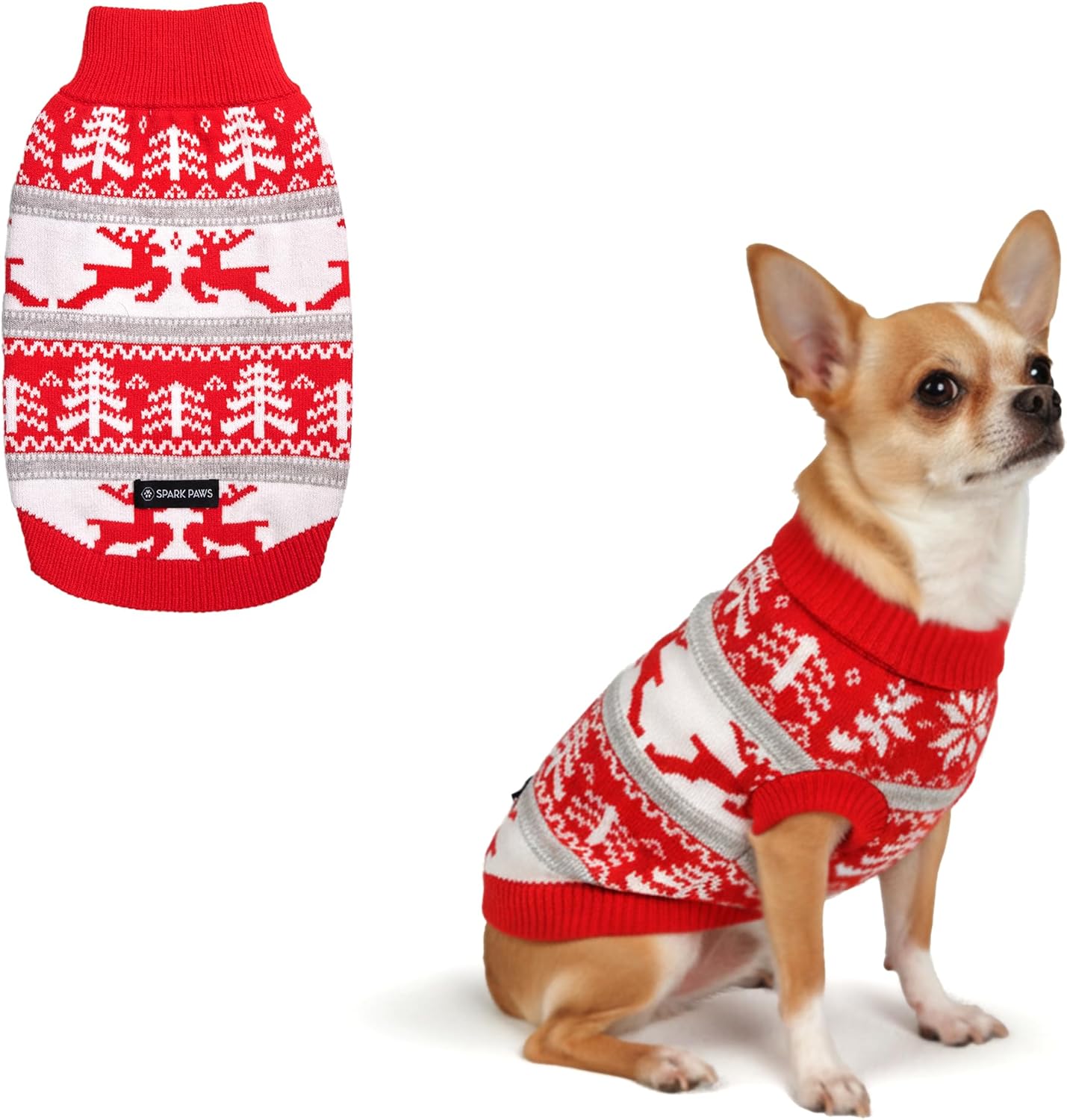 Spark Paws Christmas Dog Sweater – Ultra Soft Holiday Knit Sweater for Small, Medium & Large Dogs, Cute Pet Sweater for French Bulldogs & Big Dogs, Easy Potty V Cut Design Jacket - (Polar Bear, 3XL)