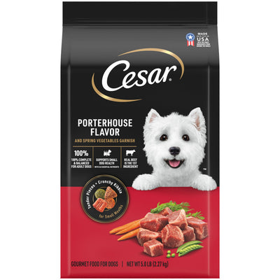 Cesar Small Breed Dry Dog Food Filet Mignon Flavor and Spring Vegetables Garnish, 12 lb. Bag
