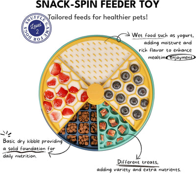 Interactive Spinning Puppy Puzzle Toy and Slow Feeder, Dog Enrichment Toys, Dog Game for IQ Training and Mental, Food Bowls for Small,Medium and Large Dogs