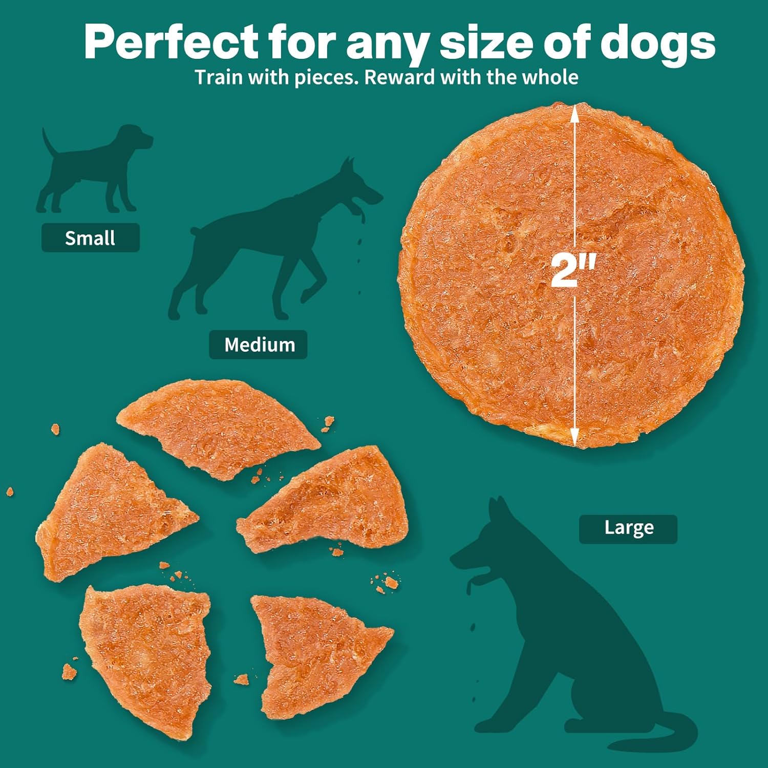 Dog Chicken Chips Treat - 12 oz, 100% Natural Ingredient Made in USA, High Protein Low Calorie Pet Training Chew Jerky Dried Food, Healthy Pet Supplies for Medium, Large Breeds & Puppy