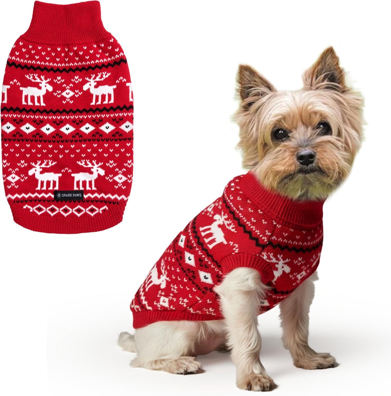 Spark Paws Christmas Dog Sweater – Ultra Soft Holiday Knit Sweater for Small, Medium & Large Dogs, Cute Pet Sweater for French Bulldogs & Big Dogs, Easy Potty V Cut Design Jacket - (Polar Bear, 3XL)