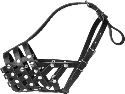Soft Leather Dog Muzzle for Pitbulls – Dog Muzzle for Medium and Large Dogs Pitbull – Breathable Pitbull Muzzle Anti Bite – Basket Muzzle for Pitbull, Labrador, German Shepherd, Pit Bull
