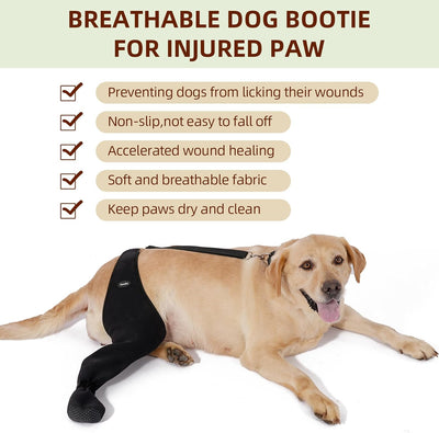 Dog Socks to Prevent Licking Paws ，Breathable Leg Sleeve to Stop Licking and Biting， Firm and Secure Adjustable Size Dog Recovery Sleeve Socks (2XL-Right)