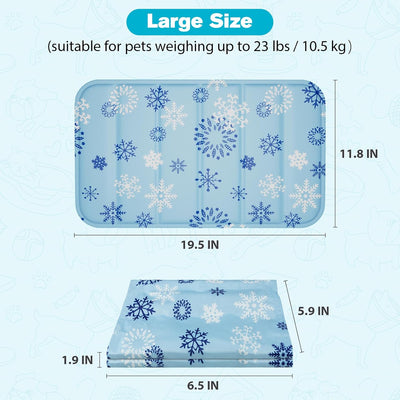 Dog Stroller Cooling Pad - Soft & Comfortable Cooling Mat for Dogs, Perfect for Pet Strollers, Carriers, and Outdoor Use, Non-Toxic, Washable & Foldable with Snowflake Design, Fits Pets Up to 23 lbs