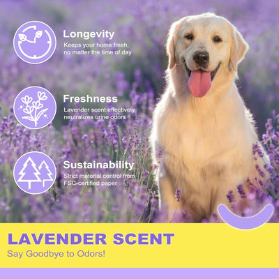 MIZOK Dog Pee Pads 36x36 Lavender Scented, Dog Pads Extra Large Odor Control Pee Pads for Dogs, Puppy Pads Ultra Absorbent Up to 11 Cups 6 Layers Leak-Proof Purple (30 Counts)