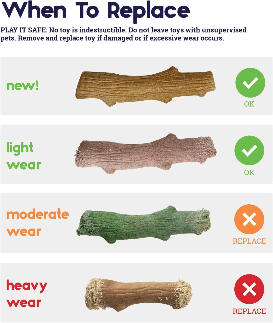 Petstages Dogwood Durable Dog Chew Toy, Large - Long Lasting Chew Stick Made with Real Wood - USA Made, L