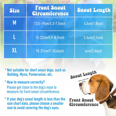 Dog Muzzle, No Bite Muzzle for Dogs, Soft No Barking Mesh Muzzles for Small Medium Large Dogs, Breathable Adjustable Dog Mouth Guard to Anti Biting, Barking, Black, (XL)