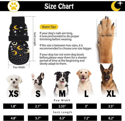SCENEREAL Anti Slip Dog Socks for Hot/Cold Pavement, Double Sides Dog Boots & Paw Protectors to Prevent Licking Paws, Non Slip Anti Twist Small Medium Large Senior Dogs Socks for Hardwood Floors