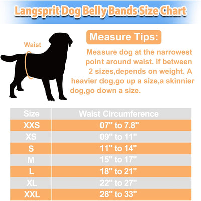 Langsprit Male Belly Bands for Dogs (Pack of 3) - Dog Diapers Male - High Absorbing Dog Wraps Washable - Reusable Small Doggy Doggie Puppy Dog Diapers (Sloth,Whale,Dinosaur, Medium)