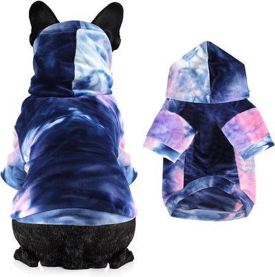 Tie Dye Dog Hoodie Puppy Sweater Sweatshirt, Cold Weather Coat Pet Clothes for Dog Cat