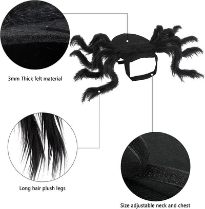BWOGUE Halloween Pet Costume Spider Cosplay Apparel Dog Cat Spider Costume for Party Costume for Small Medium Dog Costume,Large