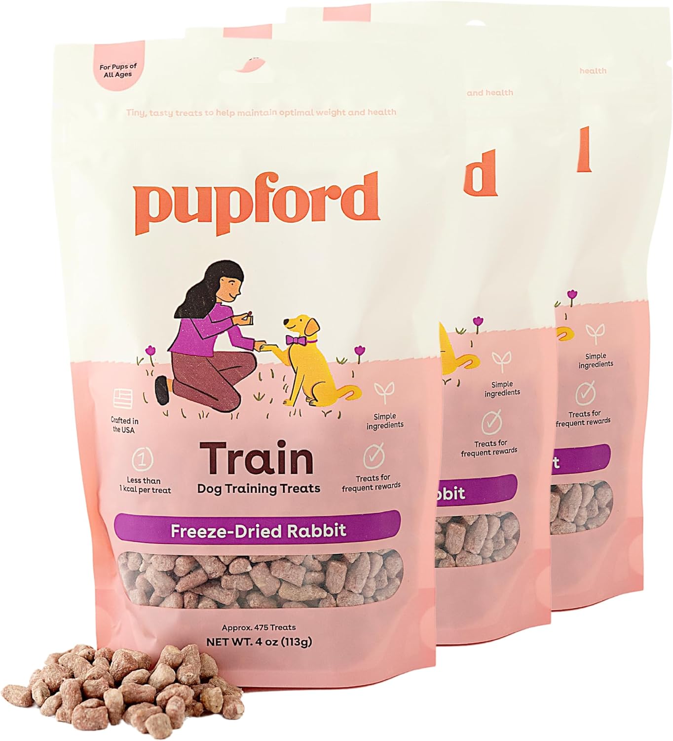 Pupford Freeze Dried Training Treats for Dogs & Puppies, 475+ Three Ingredient Bites (Beef Liver, 4 oz)