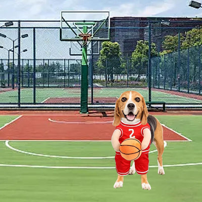 Dog Basketball Costume,Dog Basketball Costume with Ball,New Year Party Dog Basketball Player Costume,Adjustable Funny Dress Up Sports Outfit Cosplay Clothes for Small Medium Large Dogs(Red,Medium)