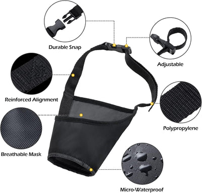 Dog Muzzles Suit, 7 PCS Anti-Biting Barking Pet Muzzles Adjustable Mouth Cover for Small Medium Large Extra Dog - Black (7 PCS)