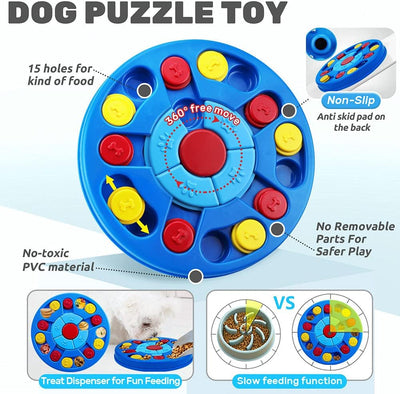 Dog Puzzle Toys Interactive Puzzle Game Dog Toy for Smart Dogs IQ Stimulation Treat Puzzle Toy for Dogs Treat Training,Puzzle Slow Feeder to Aid Pets Digestion (Advanced Level 2-3)