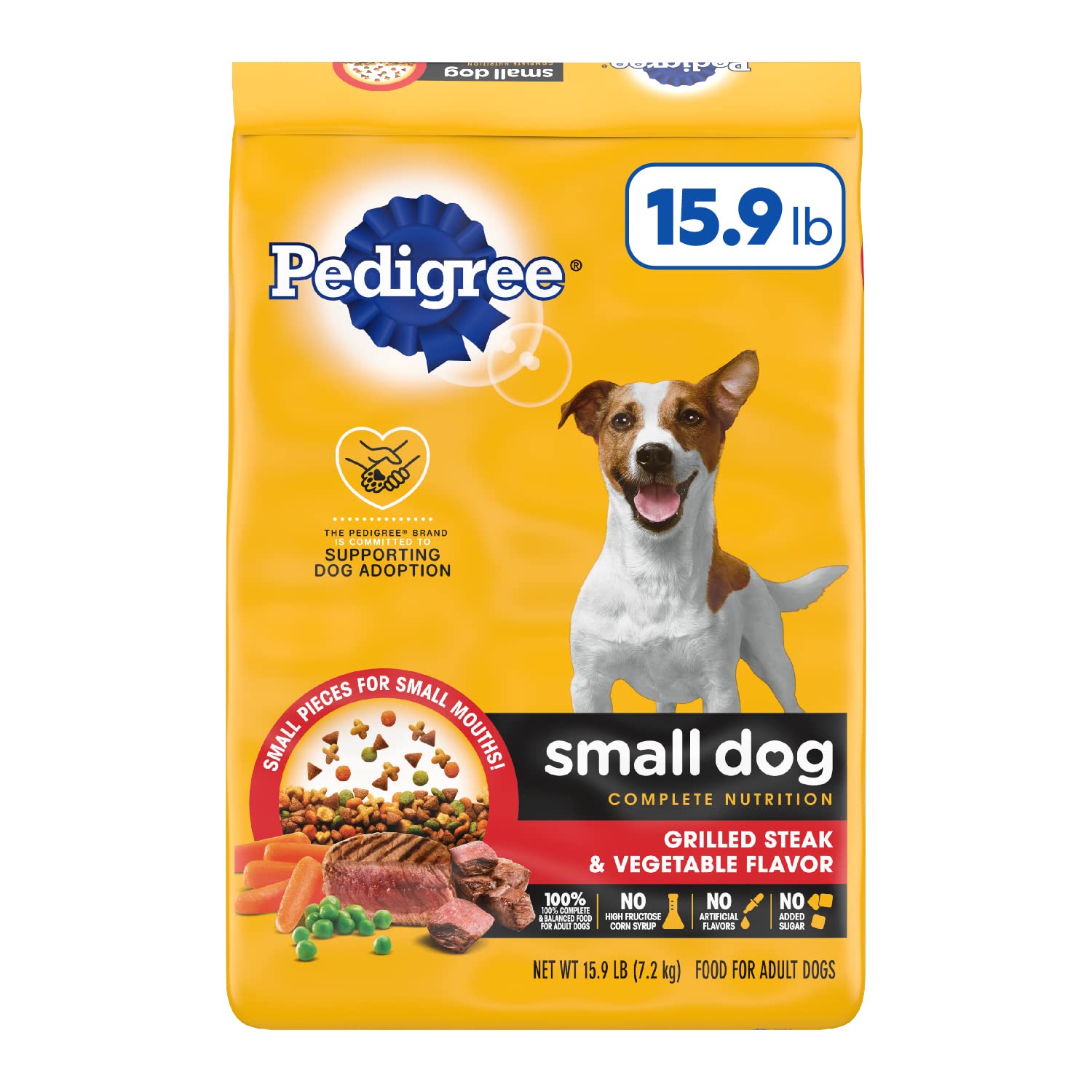 Pedigree Complete Nutrition Adult Small Dog Dry Dog Food, Grilled Steak and Vegetable Flavor, 14 lb. Bag
