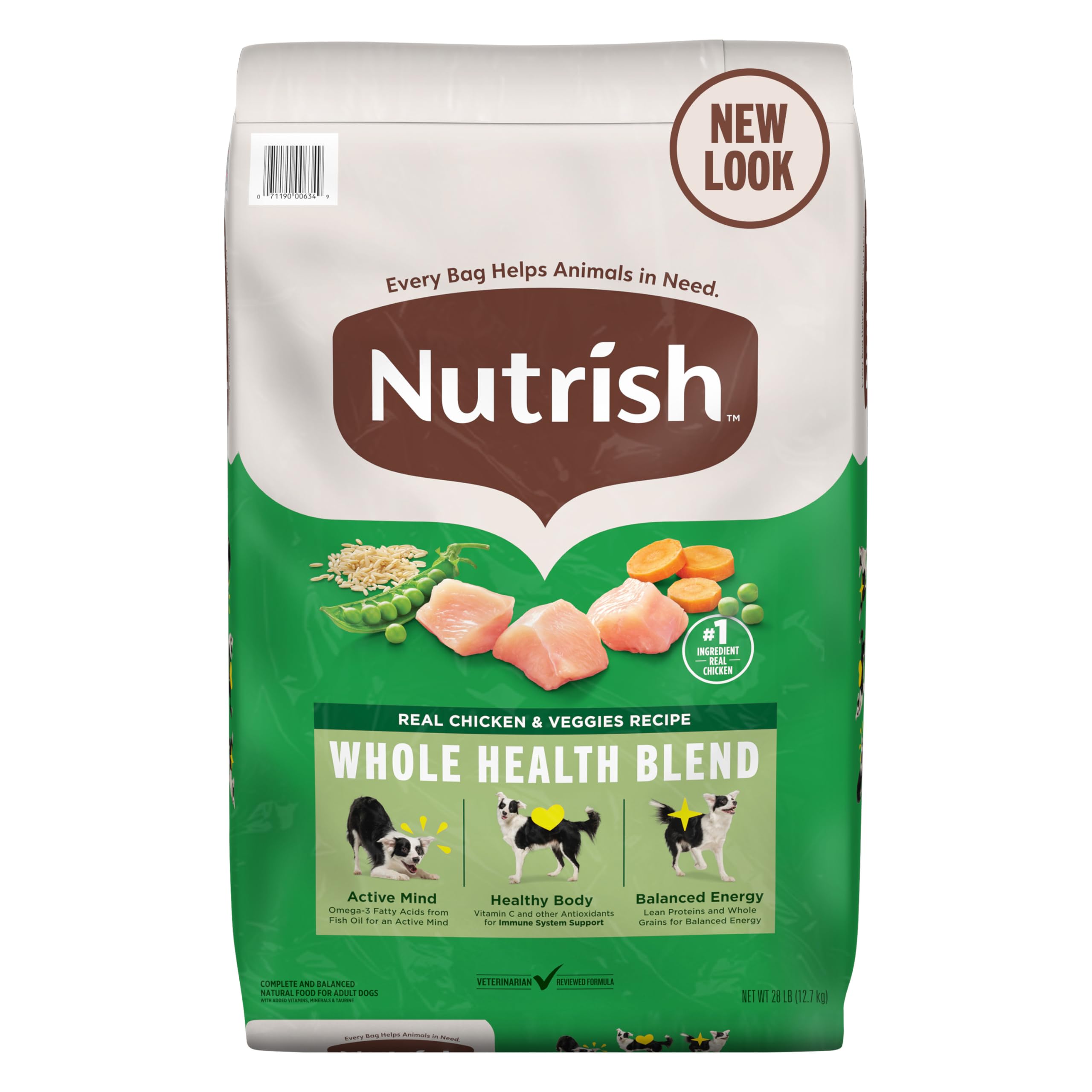 Nutrish Real Chicken & Veggies Recipe Whole Health Blend Dry Dog Food, 14 lb. Bag, Packaging May Vary (Rachael Ray)