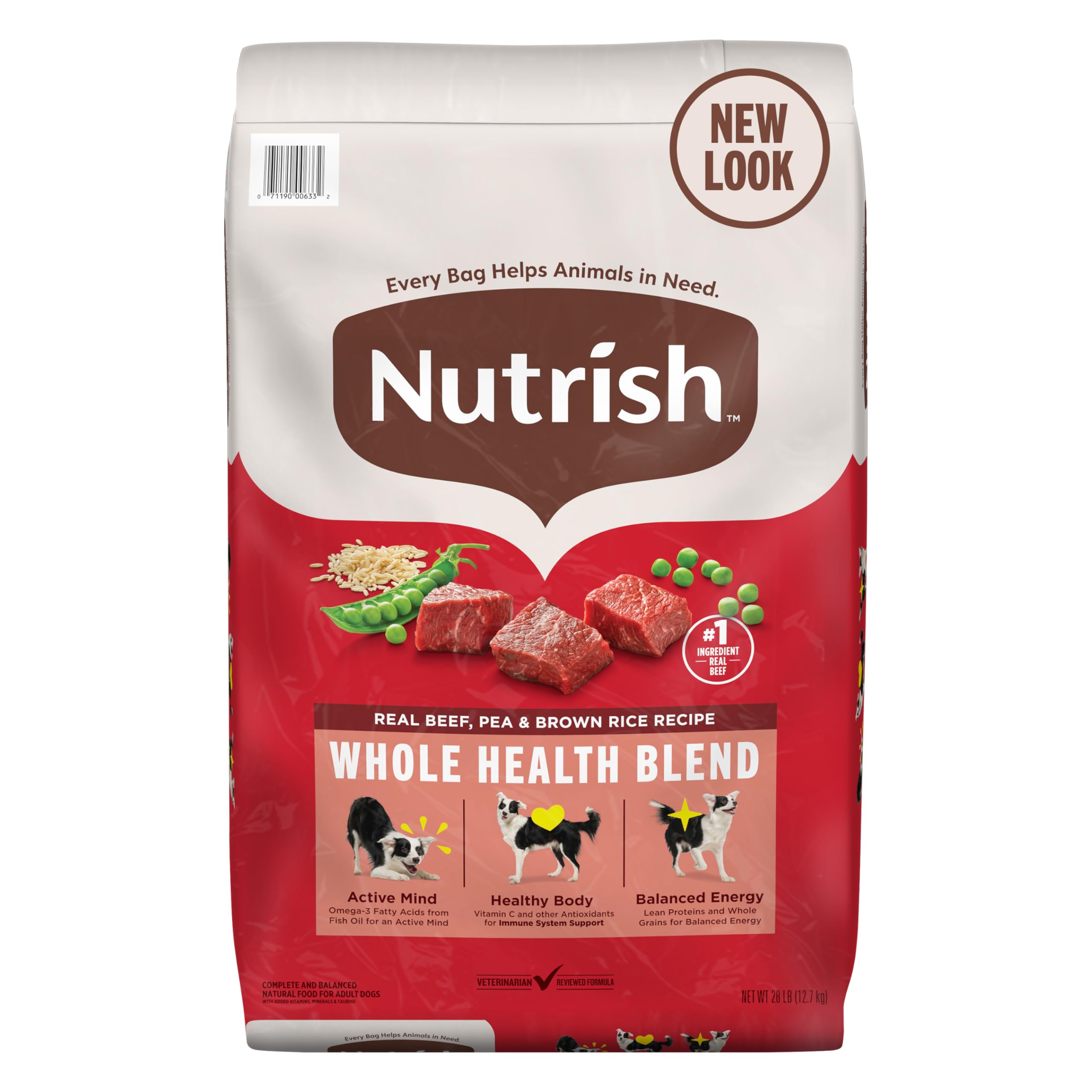 Nutrish Real Beef, Pea & Brown Rice Recipe Whole Health Blend Dry Dog Food, 6 lb. Bag, Packaging May Vary (Rachael Ray)