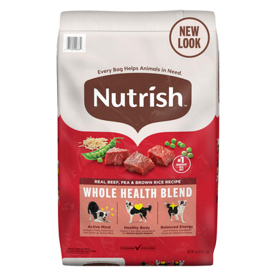 Nutrish Real Beef, Pea & Brown Rice Recipe Whole Health Blend Dry Dog Food, 6 lb. Bag, Packaging May Vary (Rachael Ray)