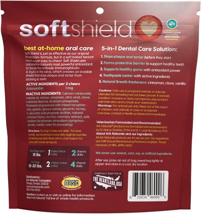 ARK NATURALS Soft Shield Brushless Toothpaste – Small Breeds, 12oz Bag – Soft-Baked Dog Dental Chew with Toothpaste Center – Prevent Plaque & Tartar and Freshen Breath with Dental Chews for Dogs