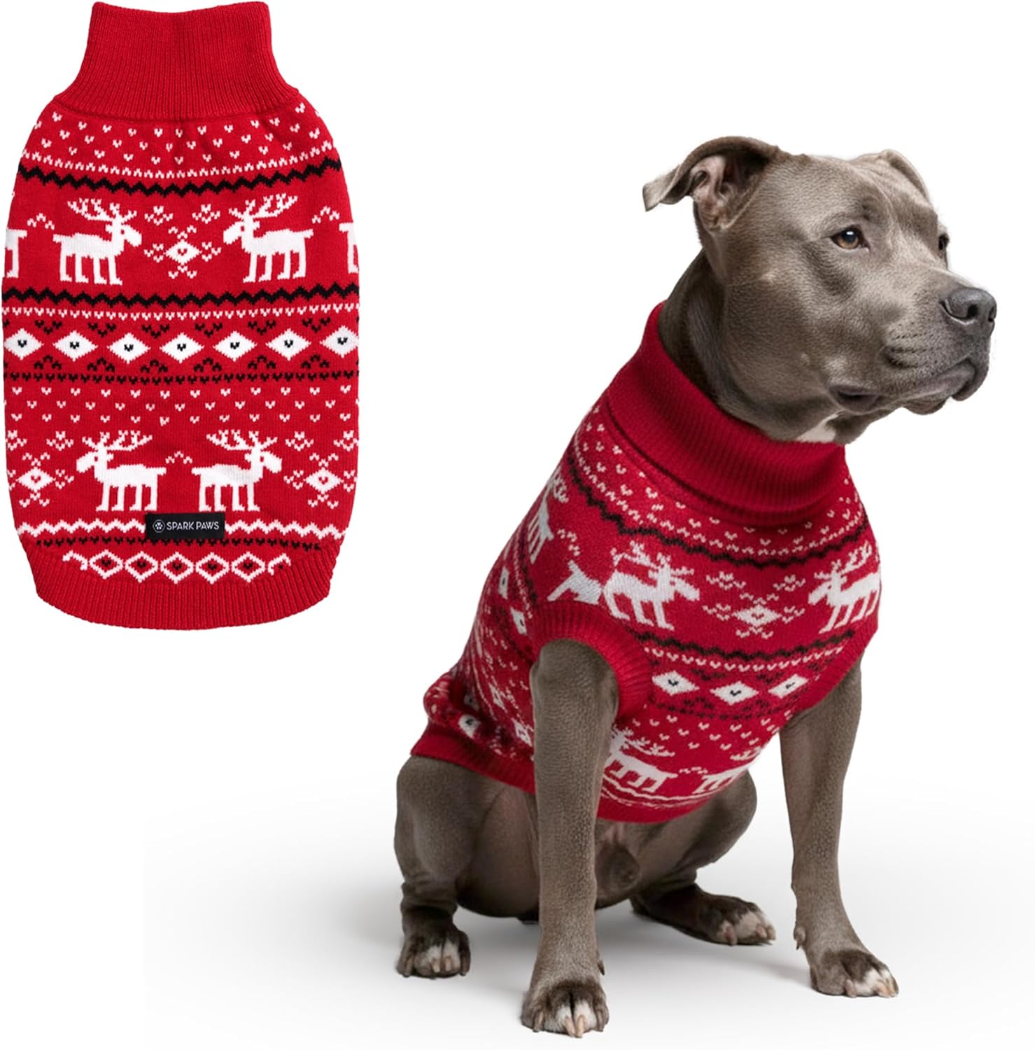 Spark Paws Christmas Dog Sweater – Ultra Soft Holiday Knit Sweater for Small, Medium & Large Dogs, Cute Pet Sweater for French Bulldogs & Big Dogs, Easy Potty V Cut Design Jacket - (Polar Bear, 3XL)