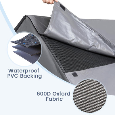 36” Durable Dog House Cover - Waterproof & UV-Resistant 600D Oxford Fabric Canopy for Outdoor Kennels - Cover Only, Fits 36"x30"x44" Houses - Protective Large Breed Shelter Top - Cool Grey