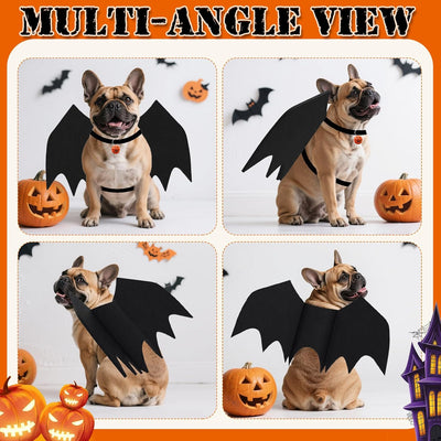 Dog Halloween Costumes for Small Dogs, Dog Bat Wings with Pumpkin Bell Pet Halloween Cosplay Party Dress Up (Small)