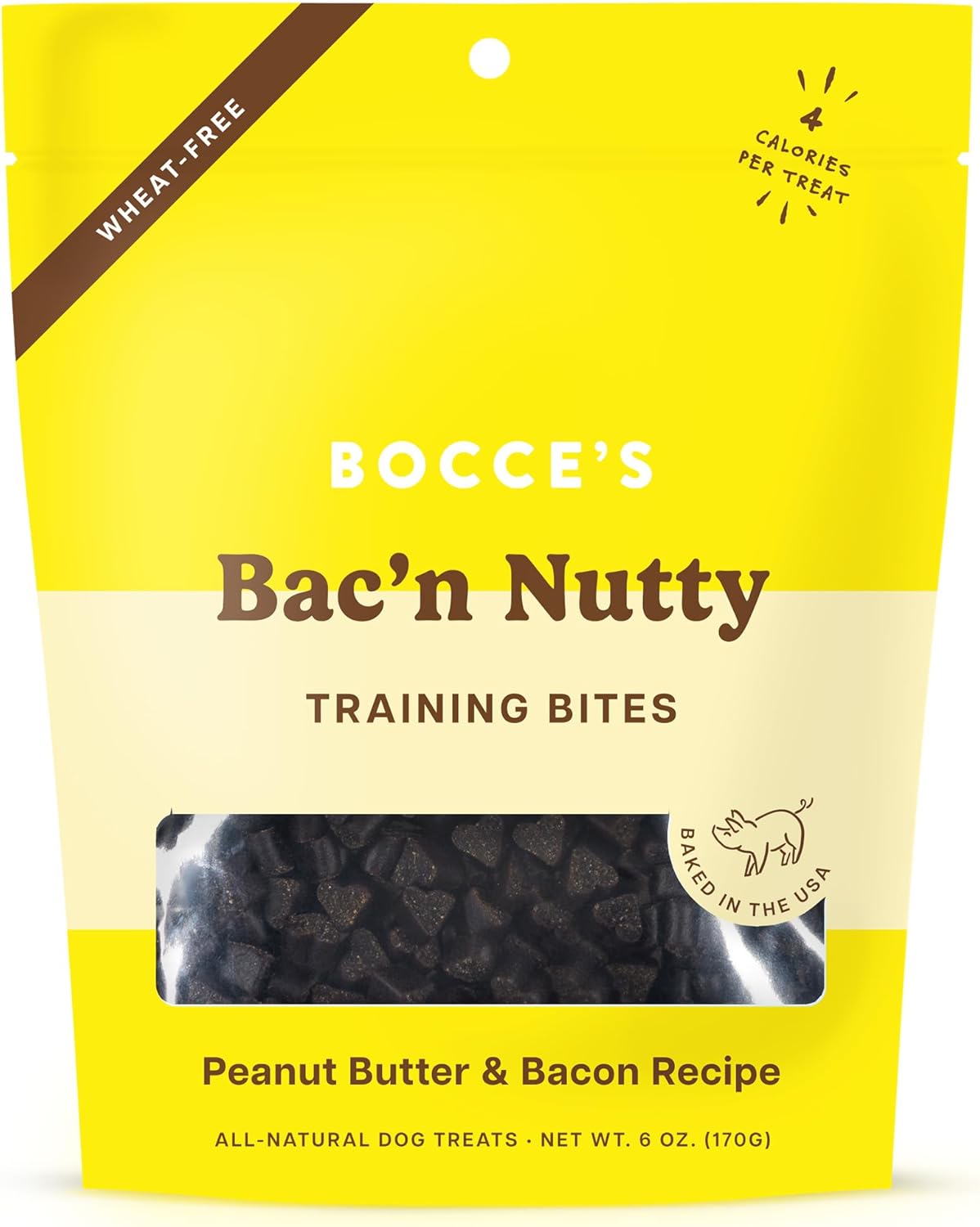 Bocce's Bakery Quack, Quack, Quack Training Treats for Dogs, Wheat-Free Dog Treats, Made with Real Ingredients, Baked in The USA, All-Natural & Low Calorie Training Bites, Duck & Blueberry, 6 oz