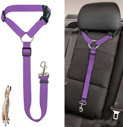 Dog Collar Pet Car Seat Belt Lead Rope Rear Seat Seat Belt Adjustable Harness for Kitten Dog Collar Pet Accessories-N
