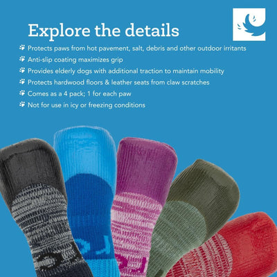 RC Pet Products Sporty PAWks Anti-Slip, Stylish, Functional, Protective Dog Socks | Medium, Olive Heather