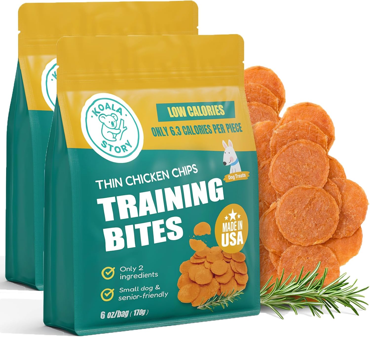 Dog Chicken Chips Treat - 12 oz, 100% Natural Ingredient Made in USA, High Protein Low Calorie Pet Training Chew Jerky Dried Food, Healthy Pet Supplies for Medium, Large Breeds & Puppy