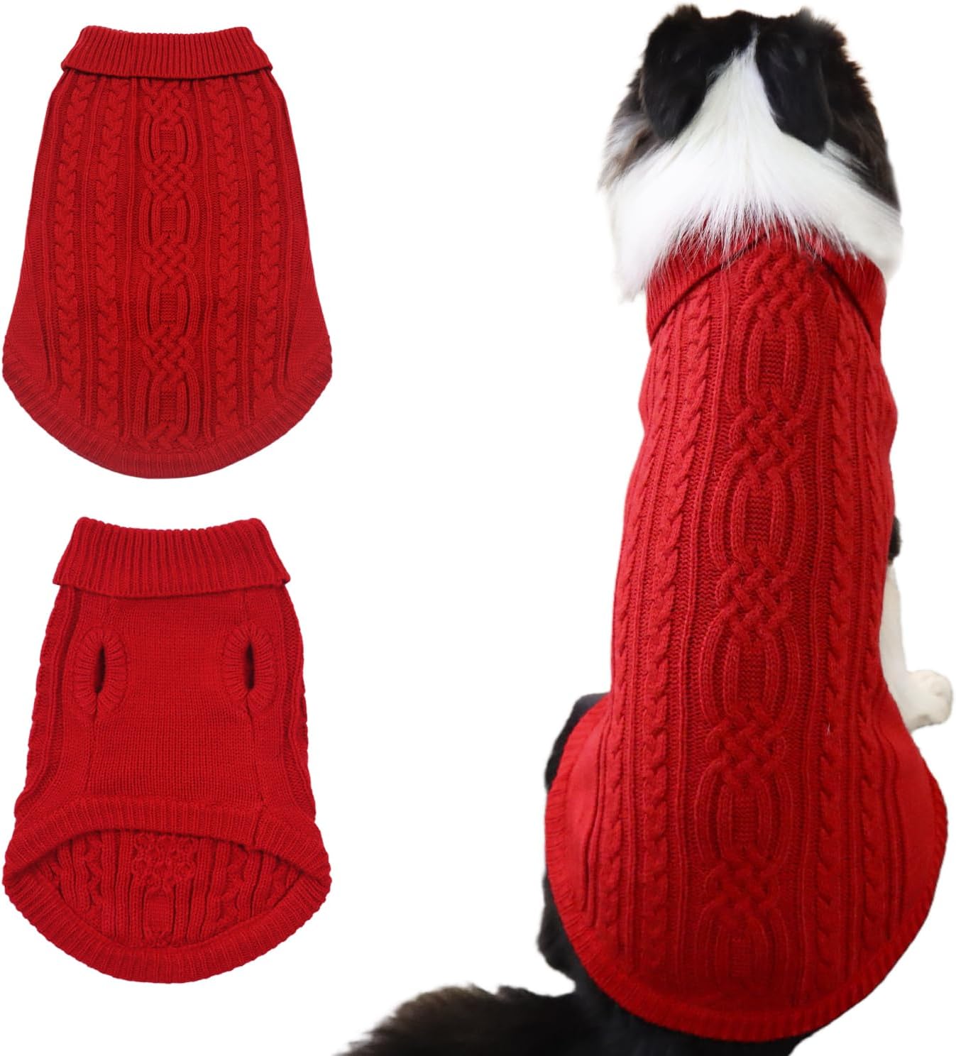 Dog Sweaters Pet Christmas Knitted Sweater Gingerbread Girl Jumper Coat for Puppy Sweaters Warm Outfit for Dog Cat (M)