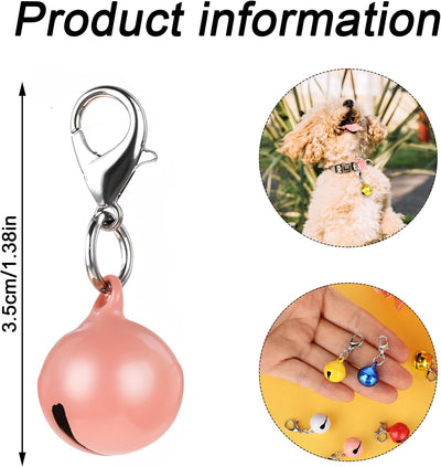 Cat Dog Collar Bells 10 Pcs Dog Collar Bells for Small Dogs Cat and Dog Round Bells for Collar with Crisp Sound Multicolor Cat Dog Collar Charm Pet Pendant Accessories for Christmas Decoration