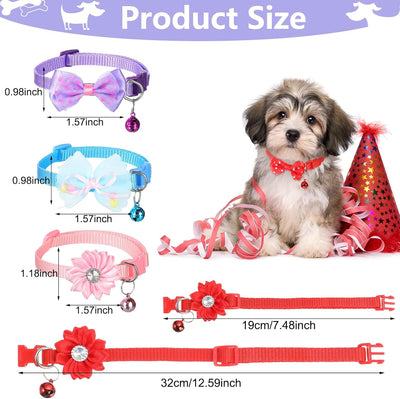 Saintrygo 22 Pack Dog Bow Tie Collar - Adjustable Bowtie, Flower Neck Tie for Medium Small Dog Cat Puppy(Cute)