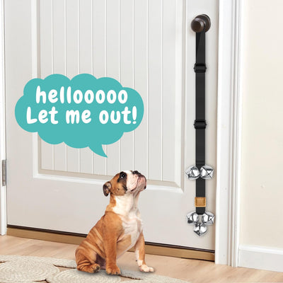 BLUETREE Dog Bells to Go Outside Dog Door Bell Premium Quality Buckle Adjustable Dog Bell Dog Attached to doorknob or Anywhere Near The Door, Length and Height Adjustable