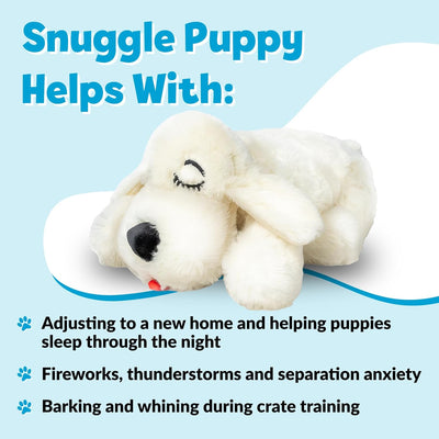 Original Snuggle Puppy Toys - Heartbeat Puppy for Dogs - Pet Anxiety Relief and Calming Aid - Comfort Dog Toys for Behavioral Training in Golden