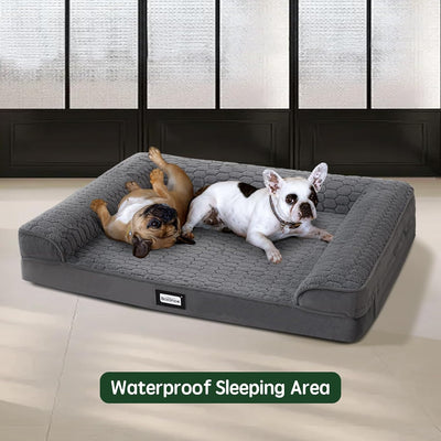 BALANCE Orthopedic Dog Bed for Large Dogs, Comfortable Dog Sofa Beds with Removable Washable Cover & Waterproof Lining, Egg Crate Foam Dogs Couch for Pet Sleeping, Grey