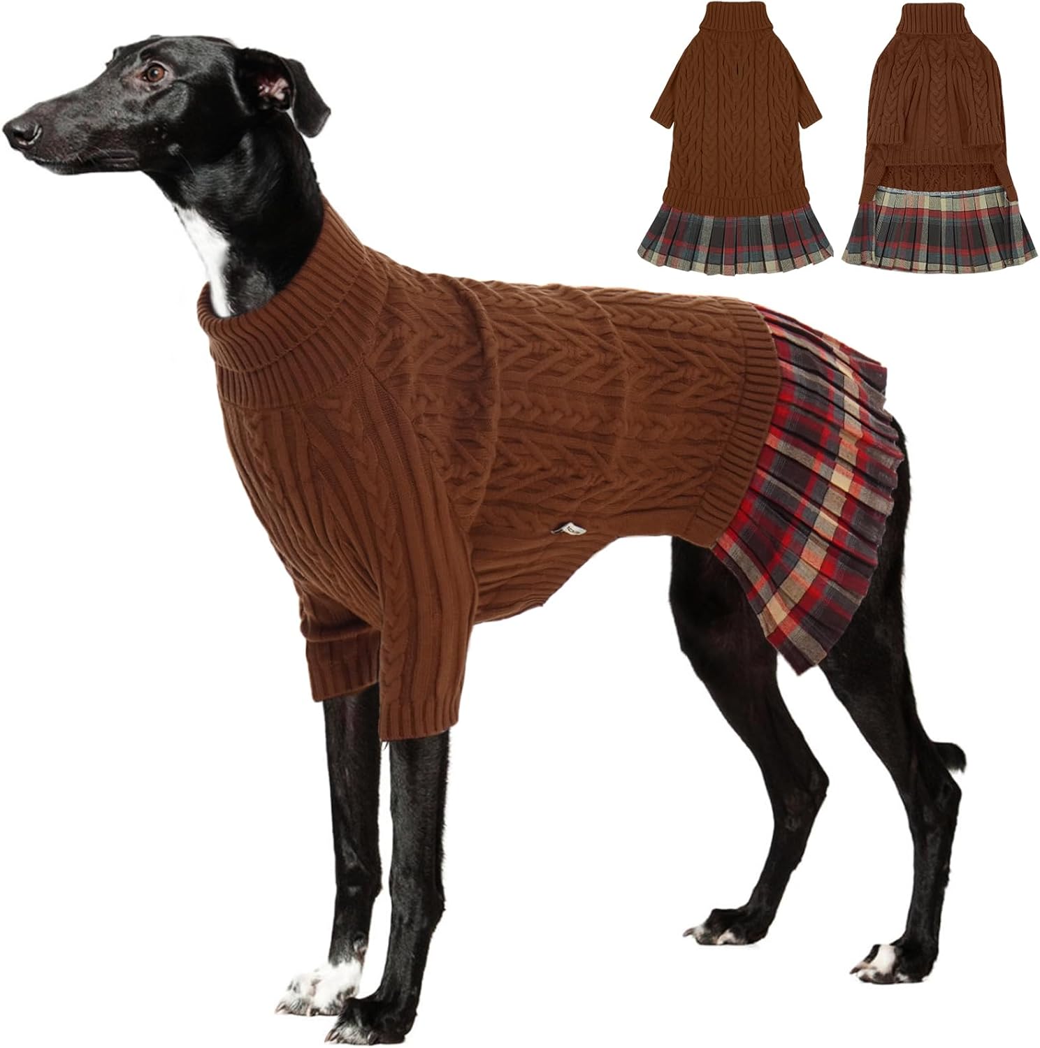 IECOii Big Girl Dog Sweater Dress, Cable Knit Sweater for Extra Large Dogs Girl,Purple,4XL, Cute Dog Warm Dress for Fall Winter, Good Stretcy Fit Knitwear for Giant Breed Dogs Female Indoor & Outdoor