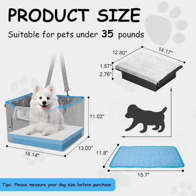Asiento elevado de automóvil para perros medianos, asientos de consola central pequeños, asientos elevadores para cachorros con correa de clip para mascotas pequeñas, asientos desmontables de