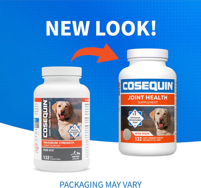 Nutramax Cosequin for Dogs Joint Health Supplement, Contains Glucosamine for Dogs, Plus Chondroitin and MSM, Supports Healthy Joints, Chewable Tablets, 132 Count