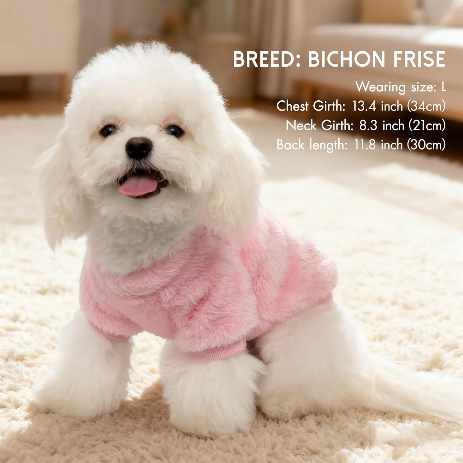 3 Pack Dog Sweater Clothes for Small Dogs Girls Boys with Reflective Strip Small Dog Sweaters Coat Soft Warm Pet Puppy Clothes Sweater (Pink+Purple+Peach, L)