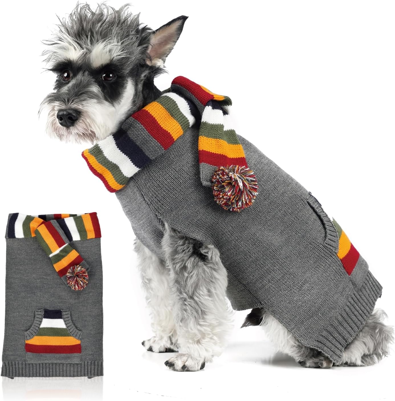 FOFOS Dog Sweater for Small Dogs Warm Winter Puppy Sweater Soft Pullover Dog Clothes for Cold Weather (Green, S)