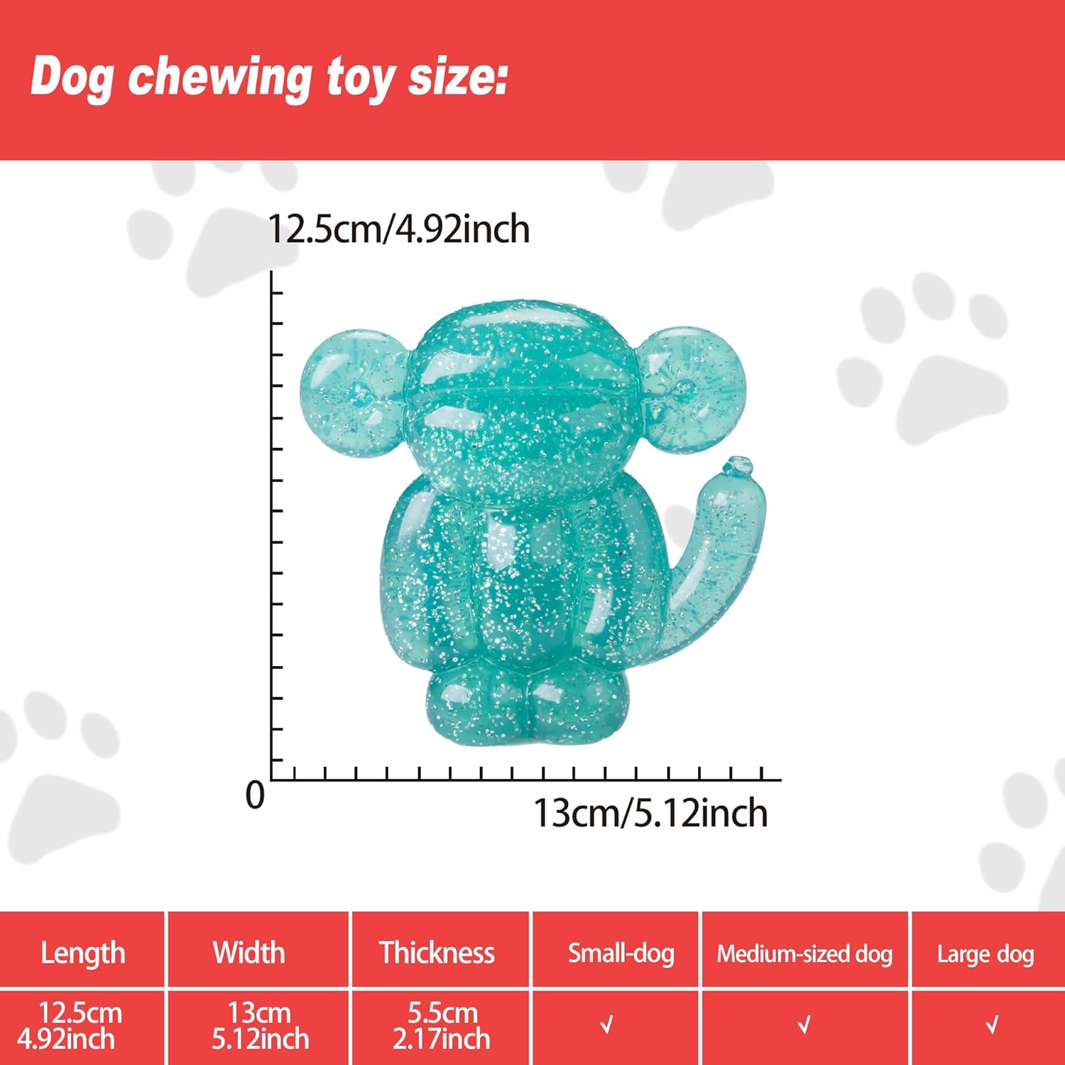 Monkey Dog Chew Toy, Indestructible Dog Rubber Toy for Medium & Large Dogs, Tough No Stuffing Puzzle Toy, Anxiety Relief & Dental Care, Interactive Cognitive Toy, 4.92inch (Green)