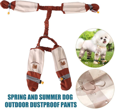 Anti Dirt Pants for Dogs Outdoor Dust-Proof Dog Pants Waterproof Boot Rain Boots with Suspender Anti-Slip Dog Paw Protector Shoes Adjustable Anti-Slip Boots for Walking Hiking (M)