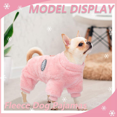 Dog Sweater for Small Dogs Fleece Dog Pajamas Winter Warm Thermal Soft Puppy Pjs Coat Stretchy Jumpsuit Doggie Pet Clothes Outfits Cat Apparel (Pink, XX-Small)