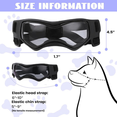 Small Dog Goggles Small Breed, Small Dog Sunglasses UV Eye Protection for Medium Breed Dogs, Doggy Goggles Puppy Eyewear Glasses Pet Sunglasses, Black